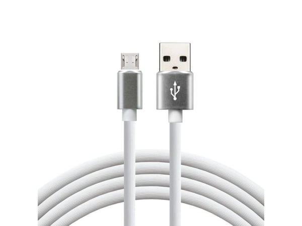everActive USB-kabel 1m - vit, silikon, stöder snabbladdning, 2,4A - CBS-1MW