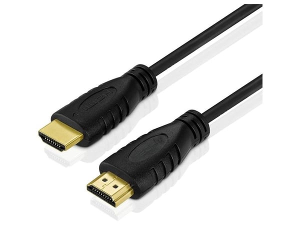 TECHly - HDMI-kabel med Ethernet - HDMI hann til HDMI hann - 3 m - dobbeltisolert - svart - formstøpt