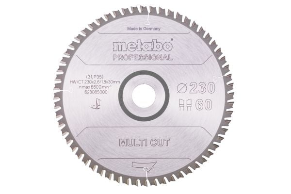 Metabo 628085000, Kopper, Løvtre, Aluminium, Laminat, Plast, Bronse, MDF, Sponplate, 23 cm, 3 cm, Tungsten Carbide Tipped (TCT), 1,8 mm, 6600 RPM