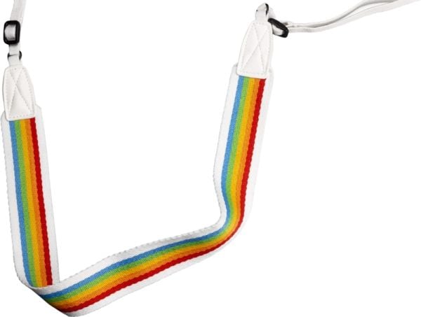 Polaroid Camera Strap Flat Rainbow White, Heti tulostava kamera, Puuvilla, Polyesteri, Sininen, Vihreä, Oranssi, Punainen, Valkoinen, Keltainen, Ki...