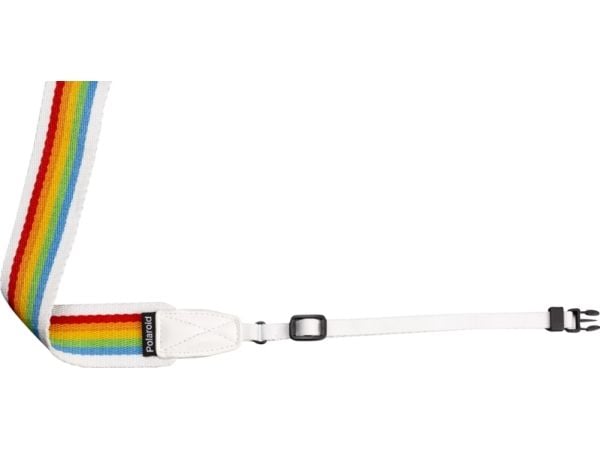 Polaroid Camera Strap Flat Rainbow White, Heti tulostava kamera, Puuvilla, Polyesteri, Sininen, Vihreä, Oranssi, Punainen, Valkoinen, Keltainen, Ki...
