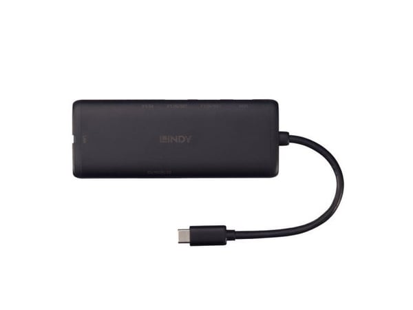 Lindy 43358, Koblet med ledninger (ikke trådløs), USB 3.2 Gen 1 (3.1 Gen 1) Type-C, 100 W, 1.4/2.3, 10,1000 Mbit/s, Svart