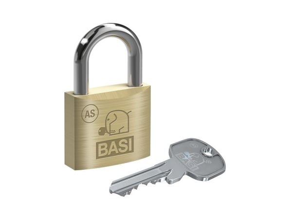 BASI 5091-0050-0034, Tradisjonell, Nøkkellås, Bruk bare én nøkkel, Messing, Sølv, Messing, Herdet stål