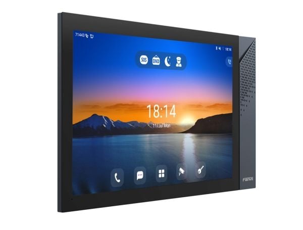 Fanvil i57A, 25,6 cm (10.1"), LCD, 1280 x 600 piksler, Rustfritt stål, Sort, Knapper, Horisontal