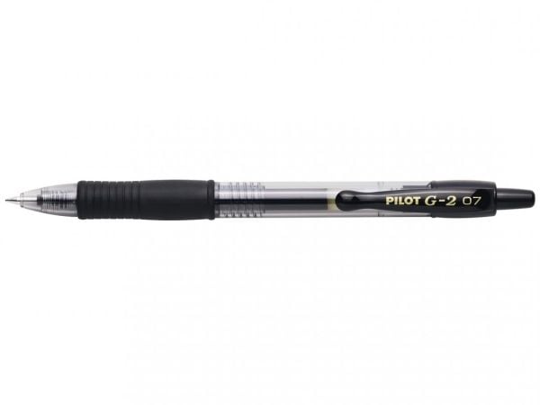 Pilot G-2 - Rulleballpenn - svart - gelblekk - 0.7 mm - fin - retraktil