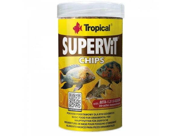 TROPICAL Supervit Chips - Føde til alle prydfisk - 100 ml/52 g TROPICAL Supervit Chips - Føde til alle prydfisk - 100 ml/52 g
