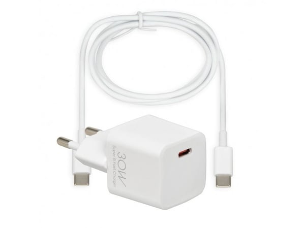 iBOX C-38CW - Strømadapter - 30 watt - 3 A - PD 3.0, QC 3.0, QC 4.0 (USB-C) - på kabel: USB-C