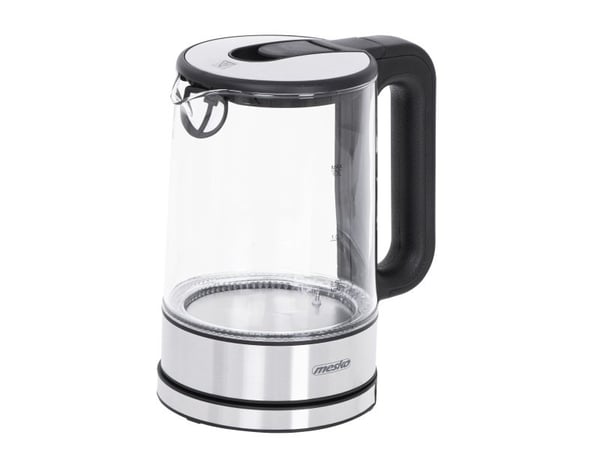 Mesko Home MS 1301B, 1,7 L, 2200 W, Svart, Rustfritt stål, Transparent, Glass, Rustfritt stål, Justerbar termostat, Vannmåler