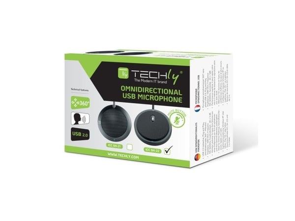Techly ICC SH-22, Konferansemikrofon, -40 dB, 100 - 16000 Hz, 60 dB, 110 dB, Retningsuavhengig