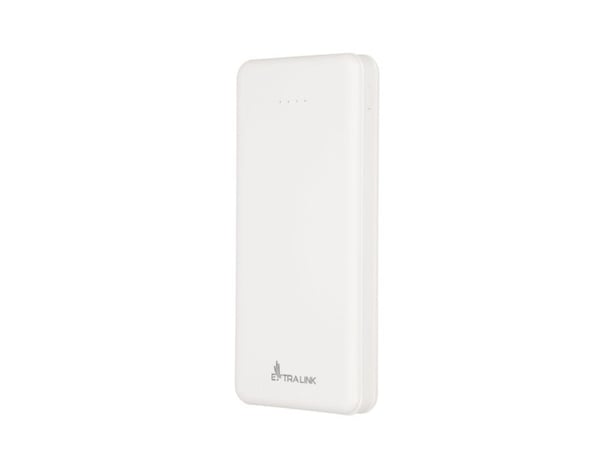 Extralink EPB-078W - Strømbank - 10000 mAh - 10 watt - 2.1 A - 2 utgangskontakter (USB) - hvit