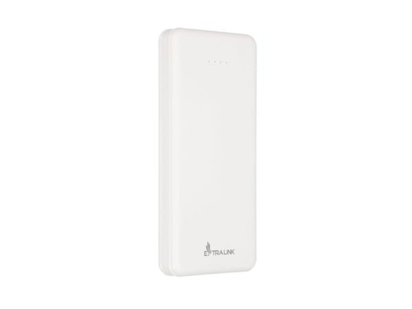 Extralink EPB-078W - Strømbank - 10000 mAh - 10 watt - 2.1 A - 2 utgangskontakter (USB) - hvit