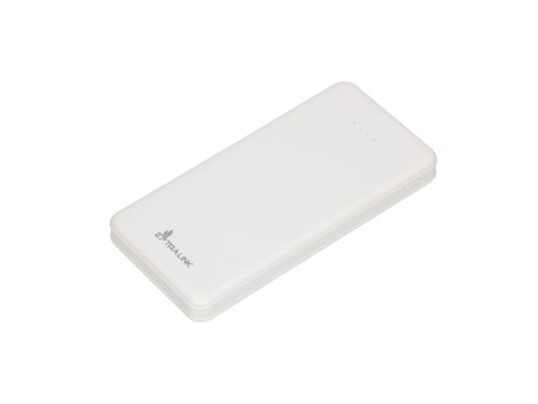 Extralink EPB-078W - Strømbank - 10000 mAh - 10 watt - 2.1 A - 2 utgangskontakter (USB) - hvit