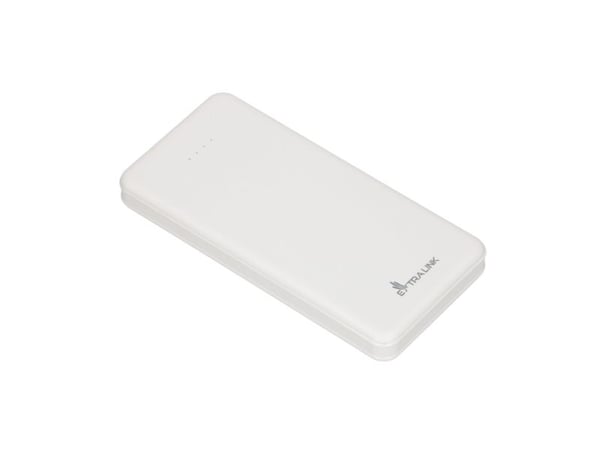 Extralink EPB-078W - Strømbank - 10000 mAh - 10 watt - 2.1 A - 2 utgangskontakter (USB) - hvit