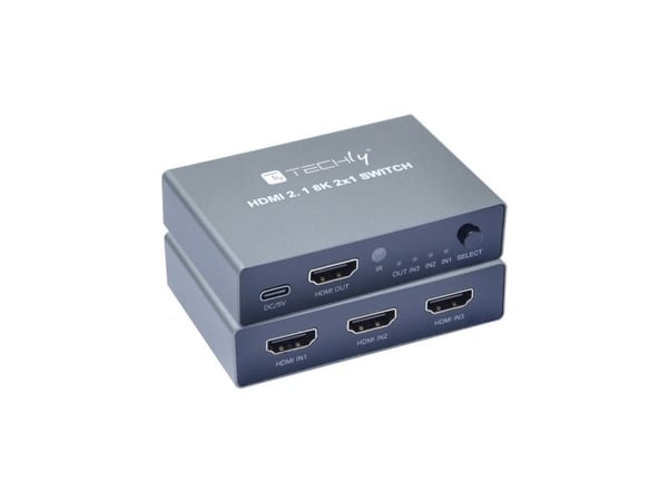 Techly IDATA HDMI-2138KT, HDMI, Grå, 60 Hz, 2 m, 480p, 576p, 1080p, 2160p, 4320p, 48 Gbit/s