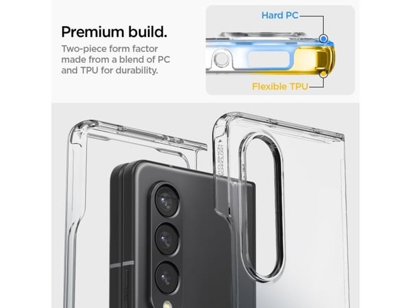 Spigen Crystal Hybrid, Etui, Samsung, Galaxy Z Fold 4, 19,3 cm (7.6"), Gjennomsiktig
