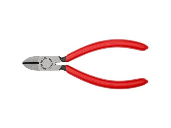 Knipex 70 01 125, Handdriven kabelavbitare, Röd, Plast, Stål, Röd, Rostfritt stål, 3 mm, Tyskland