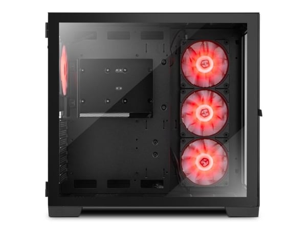 NOX Hummer Astra, Midi Tower, PC, Sort, ATX, ITX, Micro ATX, Stål, Herdet glass, Spilling