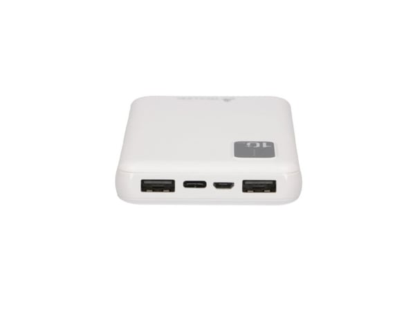 Extralink EPB-098W - Strømbank - 10000 mAh - 2.1 A - 2 utgangskontakter (USB) - hvit