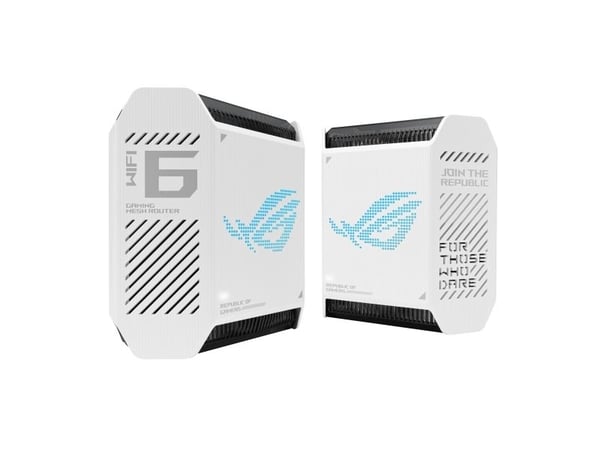 ASUS ROG Rapture GT6 AX10000 sett med 2 Tri-Band Gaming Mesh WiFi-system kombinerbar ruter (tilknytning som 4G- og 5G-rutererstatning, WiFi 6, oppt...