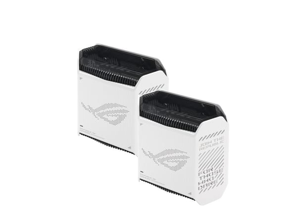 ASUS ROG Rapture GT6 AX10000 sett med 2 Tri-Band Gaming Mesh WiFi-system kombinerbar ruter (tilknytning som 4G- og 5G-rutererstatning, WiFi 6, oppt...
