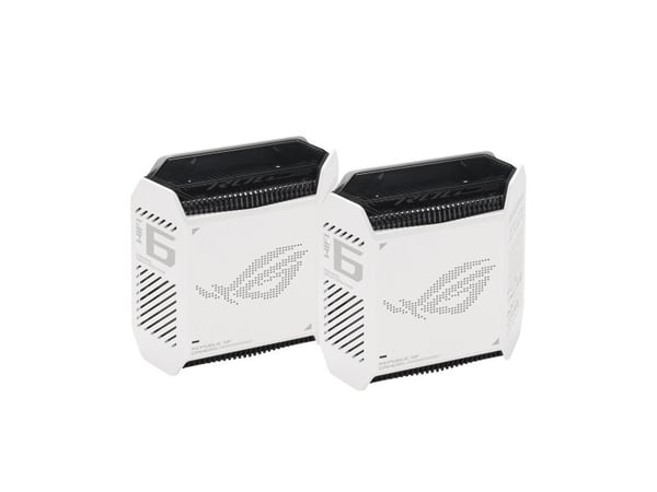 ASUS ROG Rapture GT6 AX10000 sett med 2 Tri-Band Gaming Mesh WiFi-system kombinerbar ruter (tilknytning som 4G- og 5G-rutererstatning, WiFi 6, oppt...
