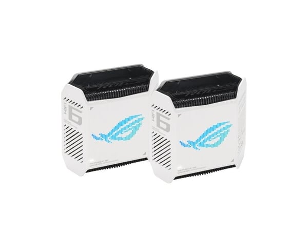 ASUS ROG Rapture GT6 AX10000 sett med 2 Tri-Band Gaming Mesh WiFi-system kombinerbar ruter (tilknytning som 4G- og 5G-rutererstatning, WiFi 6, oppt...