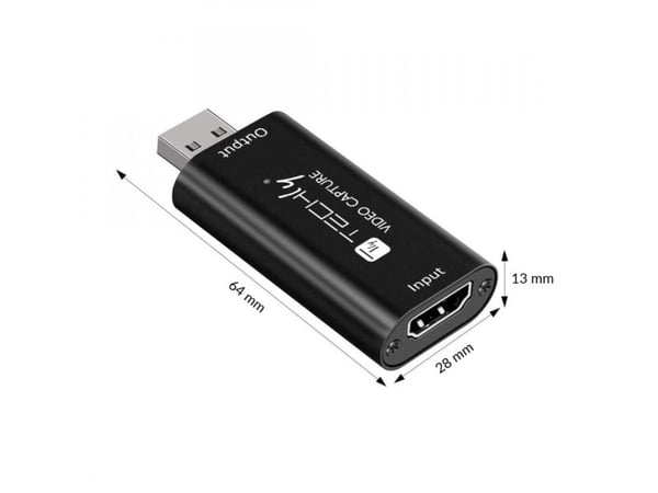Techly I-USB-VIDEO-1080TY, Svart, Windows 10, Windows 7, Windows 8, Windows Vista, Windows XP, 1920 x 1080 piksler, 12 bit, 60 Hz, HDMI