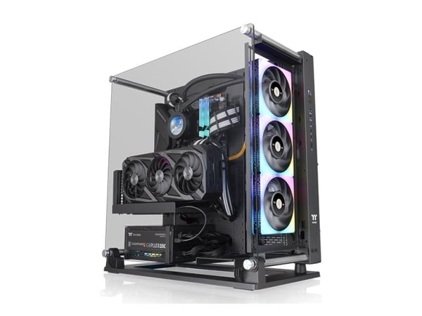 Thermaltake Core P3 TG Pro - Mid tower - utvidet ATX (E-ATX) - sidepanel med vindu (herdet glass) - ingen strømforsyning (PS/2) - svart - USB/lyd