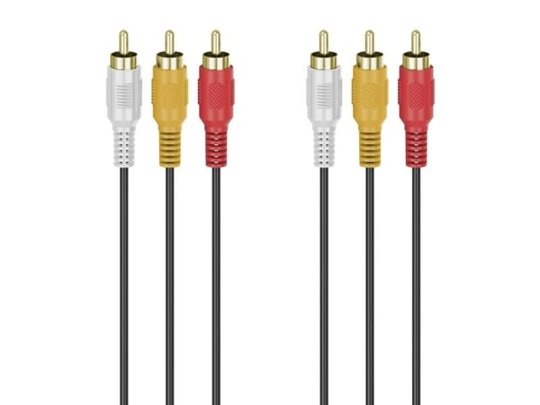 Hama 00305014, 3 x RCA, Hankjønn, 3 x RCA, Hankjønn, 3 m, Svart