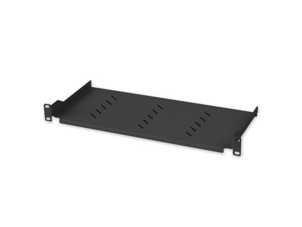 Techly I-CASE TRAY-150BK, Hylla till rackskåp, Svart, 1U, 19", 150 mm, 1,12 kg