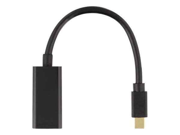 DELTACO - Videokort - Mini DisplayPort hane till HDMI hona - 20 cm - svart - 4K60Hz (3840 x 2160) stöd