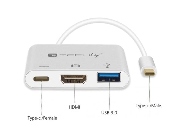 TECHly - Dockningsstation - USB-C / Thunderbolt 3 - HDMI