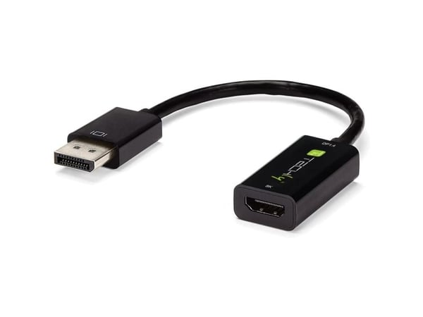 TECHly - Video adapter - DisplayPort hann til HDMI hunn - 24.5 cm - svart - aktiv, 8K 30Hz støtte