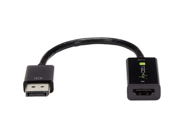 TECHly - Video adapter - DisplayPort hann til HDMI hunn - 24.5 cm - svart - aktiv, 8K 30Hz støtte