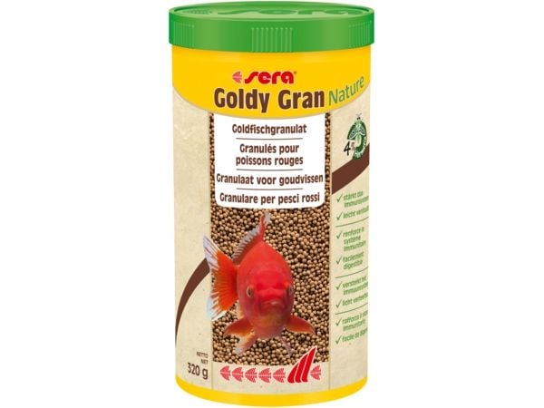 Sera Goldy Gran Nature 1000 ml, rakeet - ruokaa kultakaloille Sera Goldy Gran Nature 1000 ml, rakeet - ruokaa kultakaloille