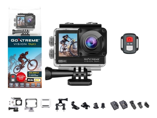 Easypix GoXtreme Vision DUO - Aktionkamera - 4 K / 60 fps - 12.0 MP - Wireless LAN - undervatten upp till 30 m