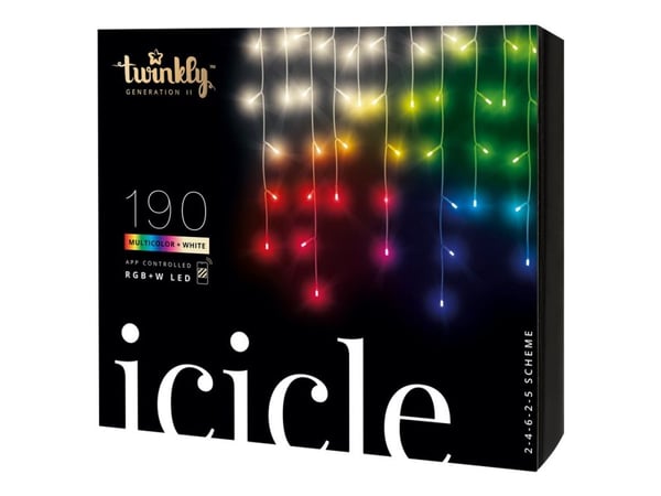 Twinkly Icicle Special Edition 190 LEDs RGBW - 5x0,6 meter/190 lys