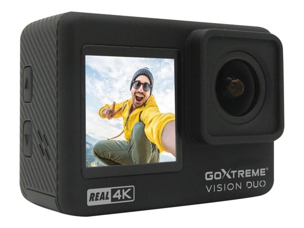 Easypix GoXtreme Vision DUO - Aktionkamera - 4 K / 60 fps - 12.0 MP - Wireless LAN - undervatten upp till 30 m Easypix GoXtreme Vision DUO - Aktionkamera - 4 K / 60 fps - 12.0 MP - Wireless LAN - undervatten upp till 30 m