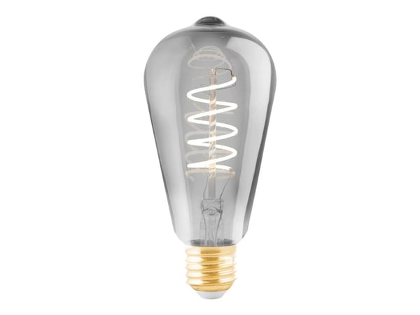 Eglo - LED-filamentlyspære - form: ST64 - E27 - 4 W (ekvivalent 11 W) - varmt hvitt lys - 2000 K - svart, gjennomsiktig