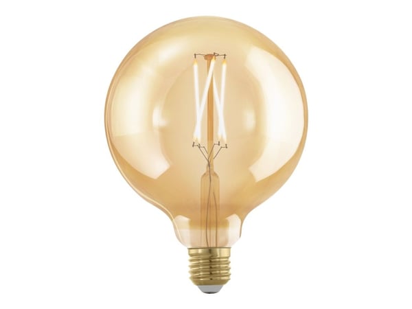 Eglo - LED-filamentlyspære - form: G125 - E27 - 4 W (ekvivalent 28 W) - varmt hvitt lys - 1700 K - ravgul