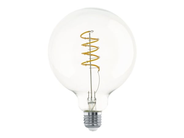 Eglo - LED-filamentlyspære - form: G125 - E27 - 4.5 W (ekvivalent 35 W) - klasse F - varmt hvitt lys - 2700 K - gjennomsiktig