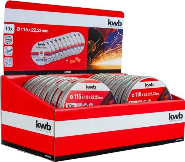 kwb Tynn kappeskivesett, Kappeskive, Flatt senter, Metallplater, Stål, Alle merker, 11,5 cm, Rustfritt stål