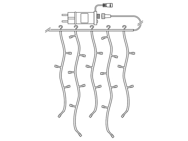 Nedis WIFILXC01C180, Koristevaloketju, Valkoinen, Musta, 180 lamppua, LED, 5,82 W
