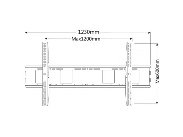 Techly Wall Mount Litteä seinäkiinnike - Jopa 150 kg / VESA 1200 x 600