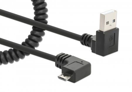 MANHATTAN Kierretty USB-A-Micro-USB latauskaapeli 1m musta