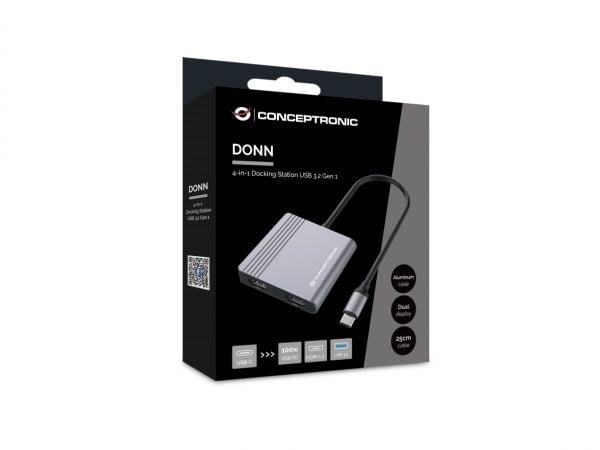 Conceptronic - Dokkingstasjon - USB-C - 2 x HDMI