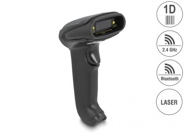 DELOCK 1D LASER STREKKODESCANNER 2,4 GHZ BLUETOOTH ELLER USB