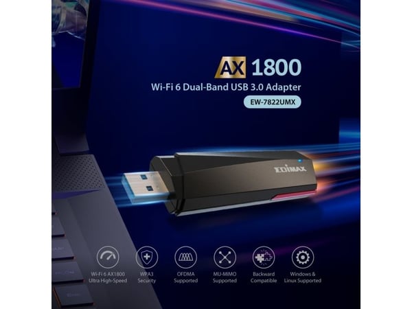 Edimax EW-7822UMX - Nettverksadapter - USB 3.2 Gen 1 - 802.11ax