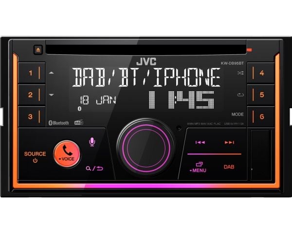 JVC KW-DB95BT - Vogn - CD-mottaker - i instrumentbordet - Double-DIN - 50 watt x 4