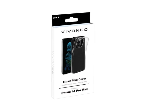 Vivanco Super Slim, Suojus, Apple, iPhone 14 Pro Max, 17 cm (6.7"), Läpinäkyvä
